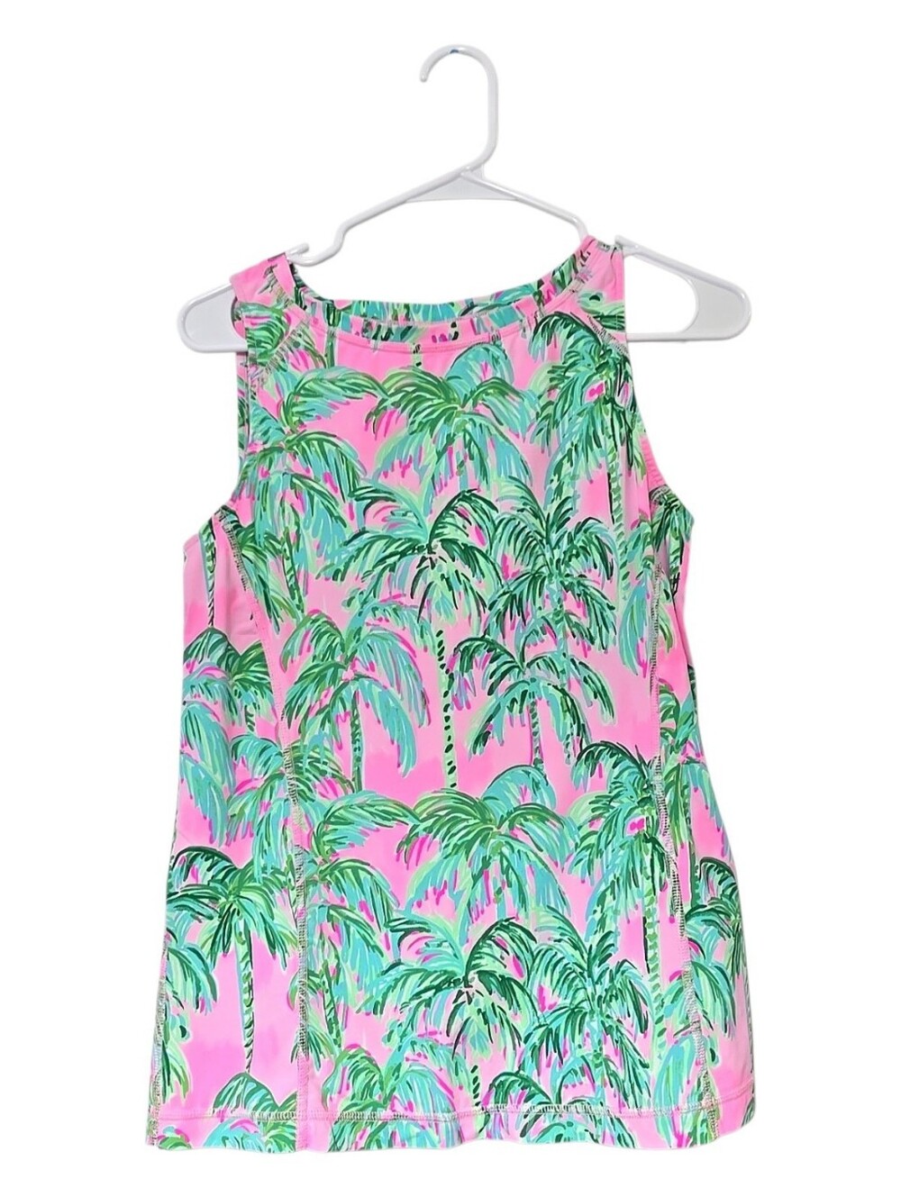 Lilly Pulitzer UPF 50+ Luxletic Renay Palm-Print Sleeveless Tank Top Sz Small